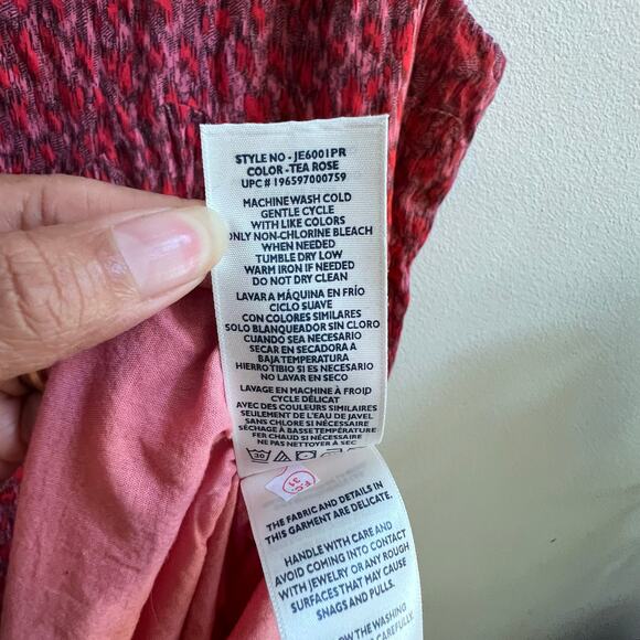 Joie Women's Tea Rose Pink Maxi Dress XL Sleeveless Boho Tiered Sundress Flowy - Picture 10 of 10